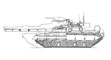 Основной танк Т-80УД и профиль M1 Abrams.